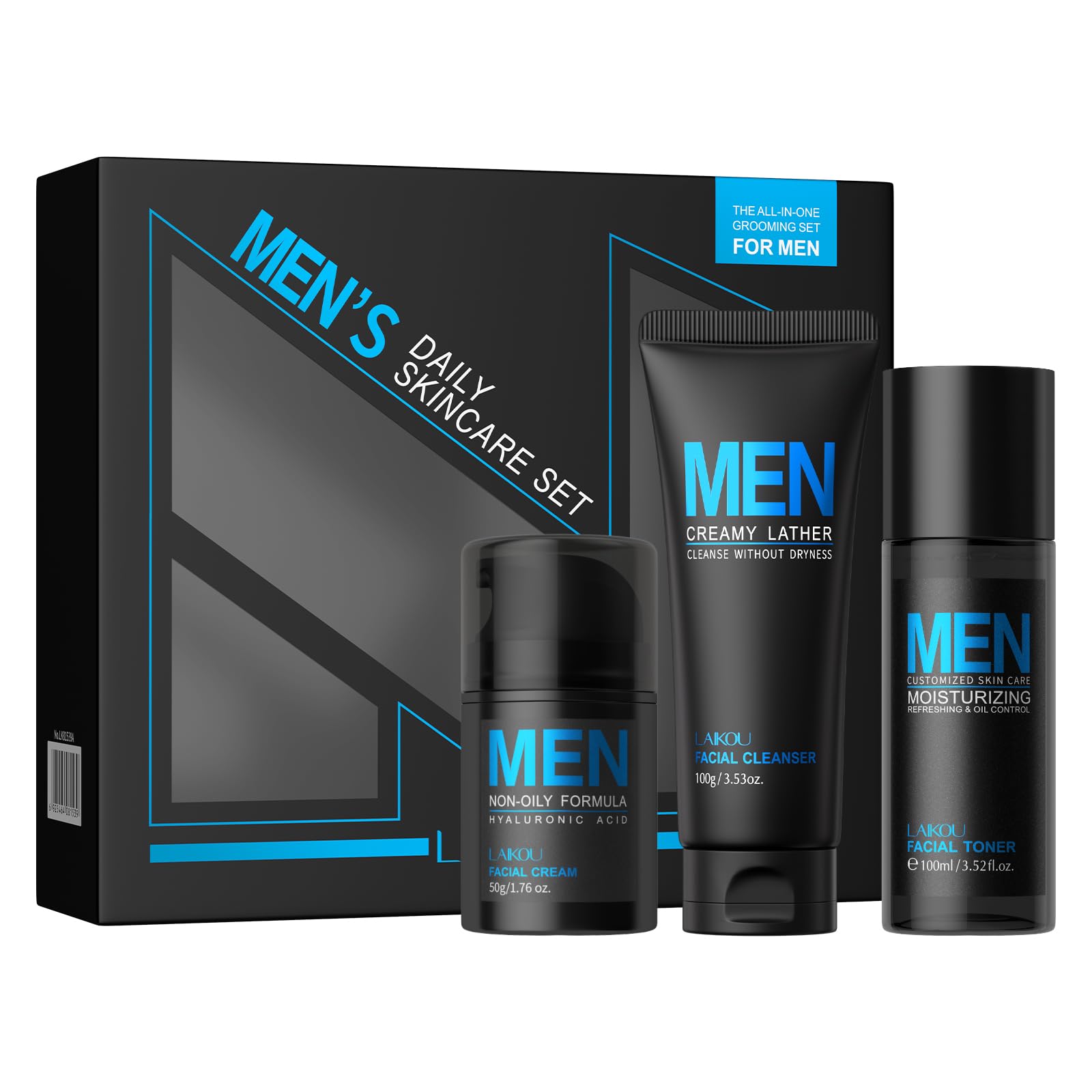 LAIKOU front packaging showing the three-piece set and easy daily routine benefit