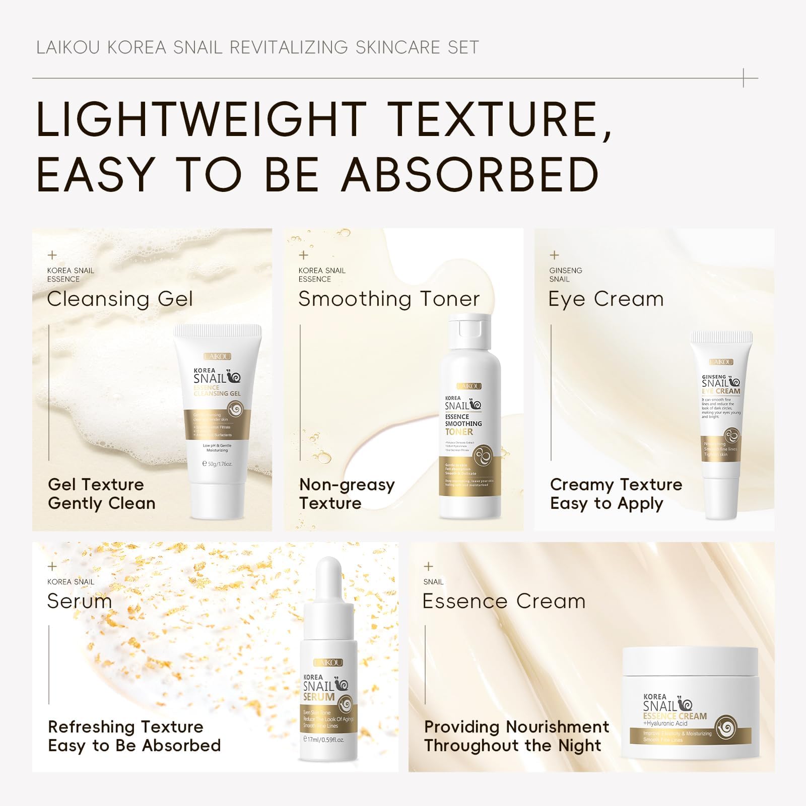 LAIKOU moisturizer cream swatch displays rich texture and lasting hydration benefit