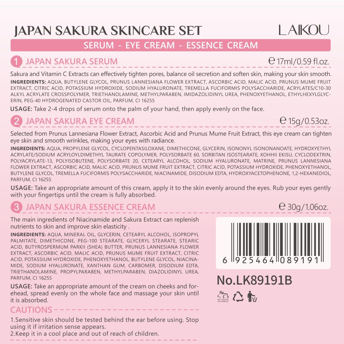 LAIKOU sakura set styled on bathroom counter for lifestyle appeal and daily routine inspiration