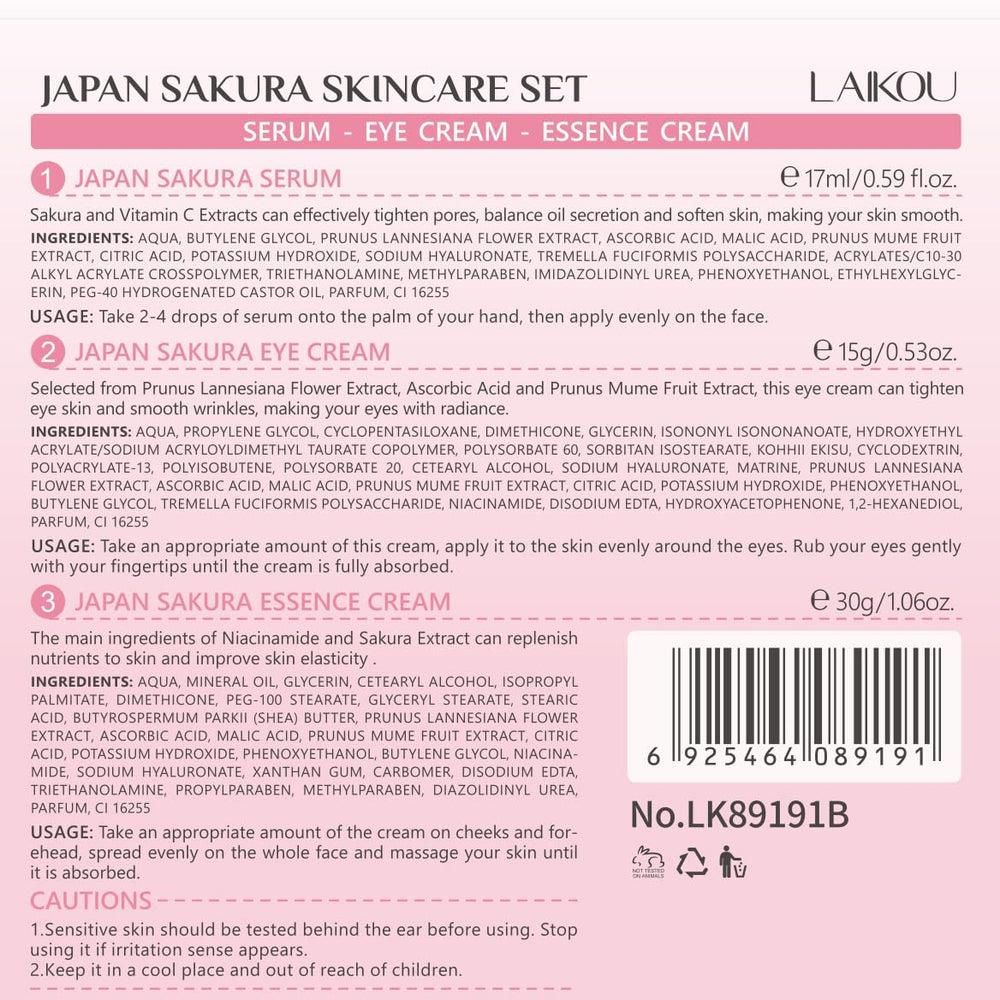 LAIKOU sakura set styled on bathroom counter for lifestyle appeal and daily routine inspiration