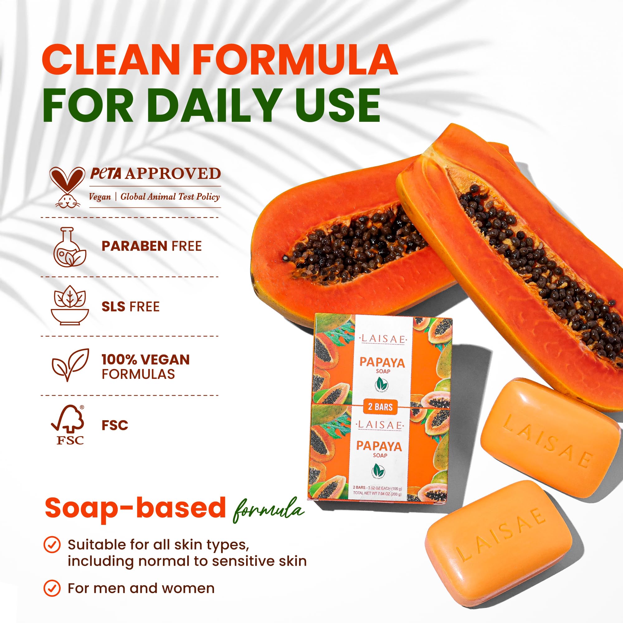 LAISAE soap on bathroom counter styled to show everyday skincare use