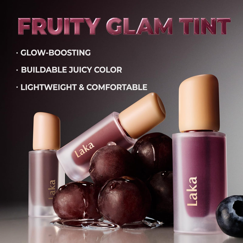 Laka on lips in Rosyrose showing glossy start and comfortable stain