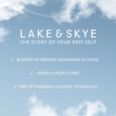 Lake & Skye applied on wrist in lifestyle shot demonstrating subtle skin scent