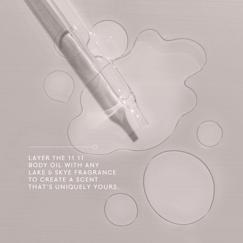 Lake & Skye oil texture in palm demonstrating lightweight absorption benefit