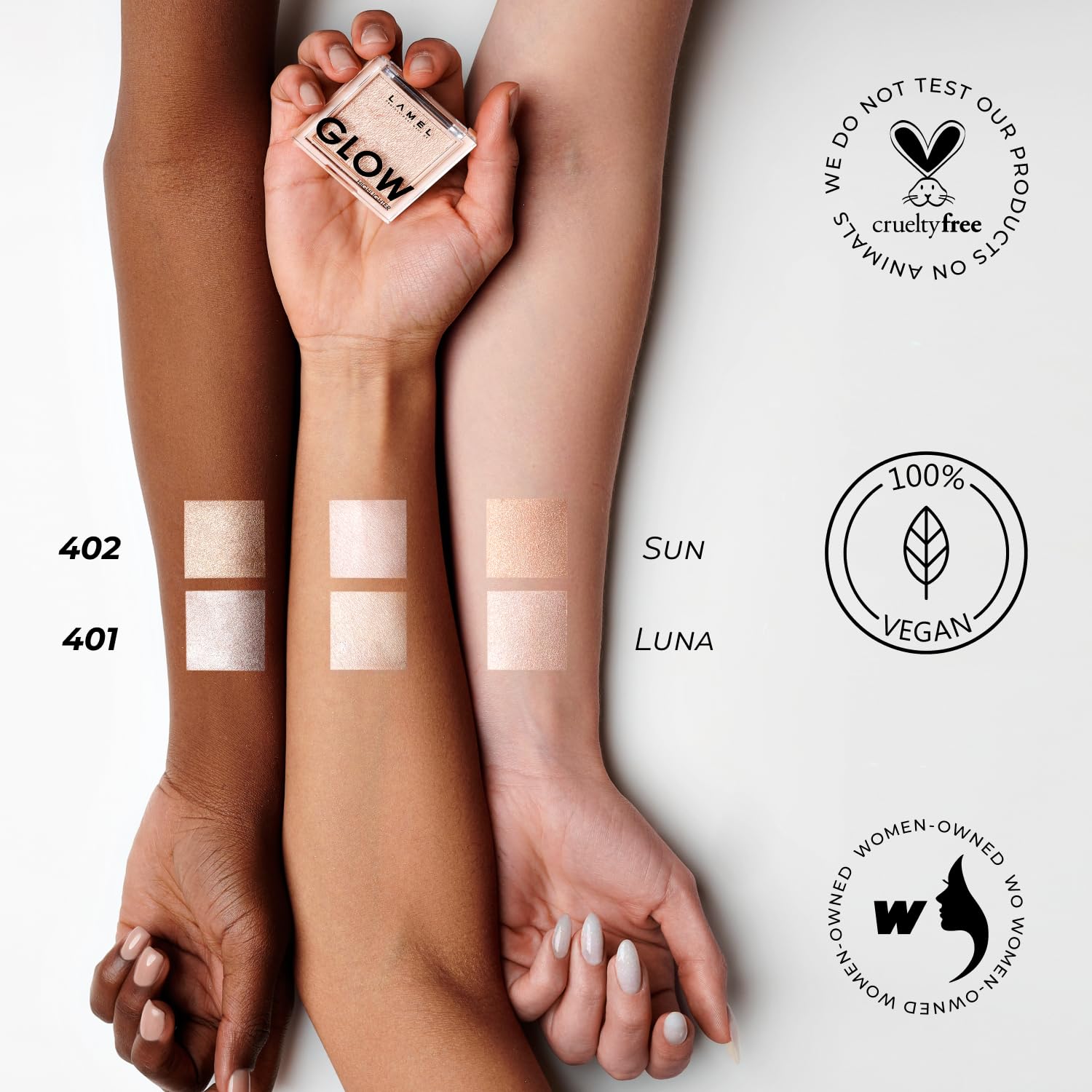 LAMEL in a travel pouch illustrating cruelty-free beauty on the go