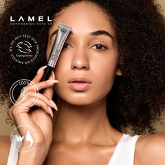 Lamel 0.34 fl.oz bottle next to ruler showing compact travel-friendly size