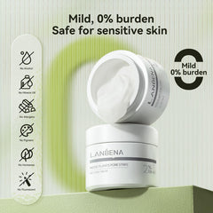 LANBENA rinsed skin close-up showing clearer pores and refreshed complexion