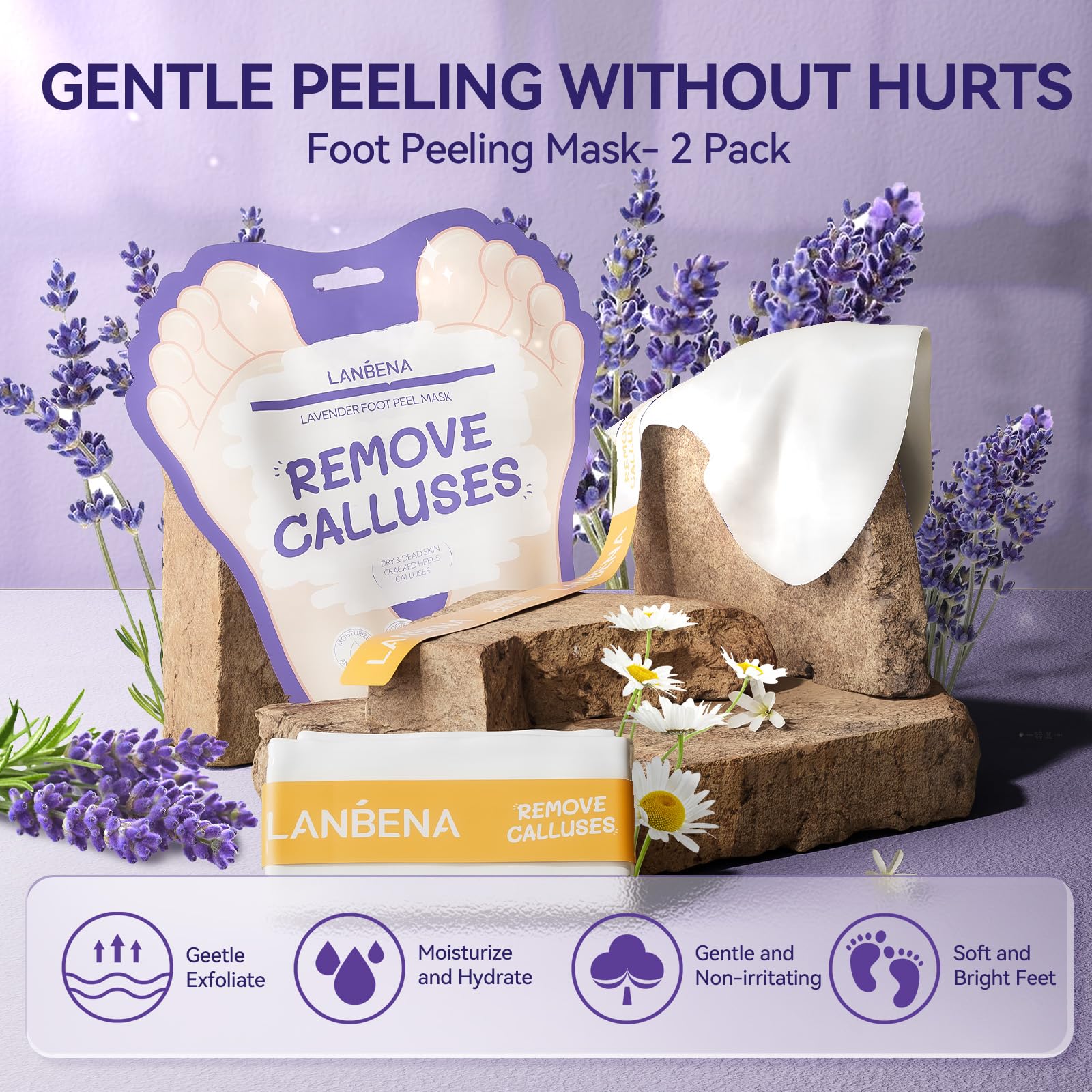 LANBENA at-home spa scene with lavender candles highlighting calming experience