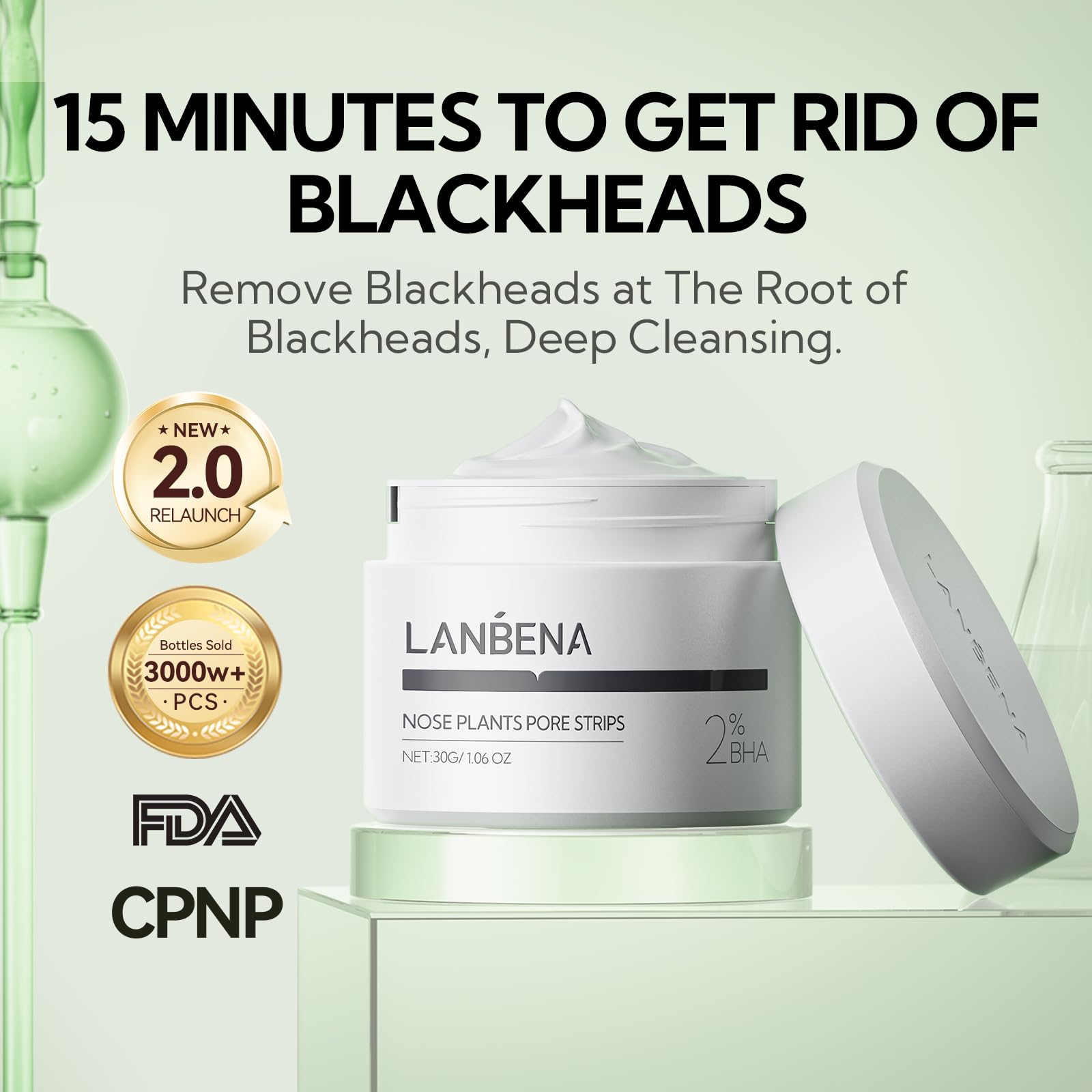 LANBENA strip applied on nose demonstrating easy use