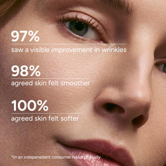Applying Lancer polish to cheek for gentle exfoliation and smoother skin