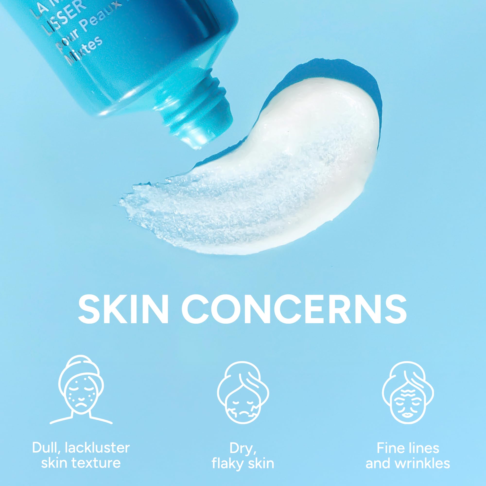 lancer in-hand application showing gentle massage for even exfoliation and comfort