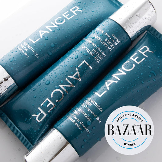 Lancer Skincare polish tube cap detail highlighting controlled dispensing