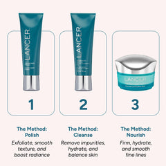 Lancer polish paired with Cleanse and Nourish to show complete routine