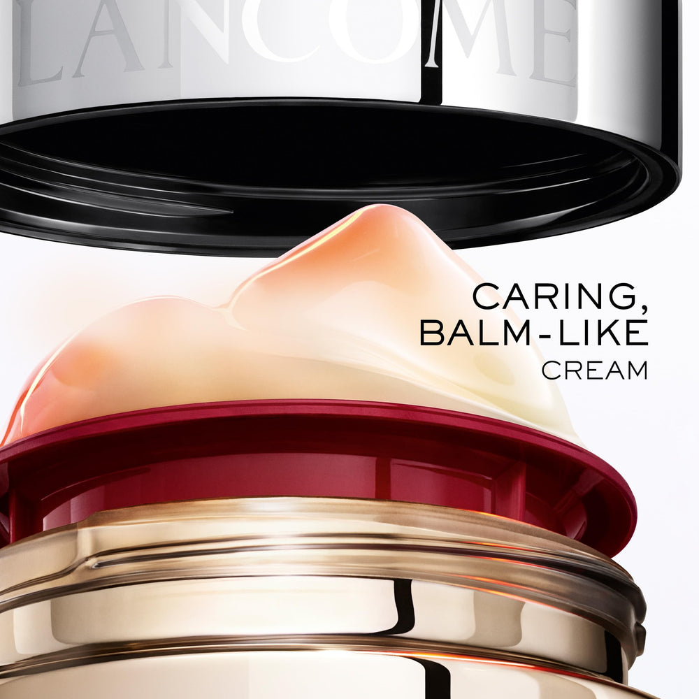 Lancôme product label close-up emphasizing research-backed formulas and patents