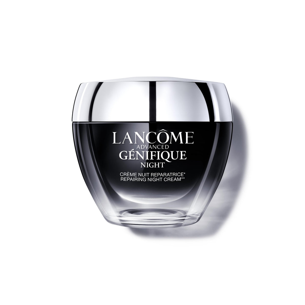 Lancôme front jar showing label and size, conveys premium repair benefits
