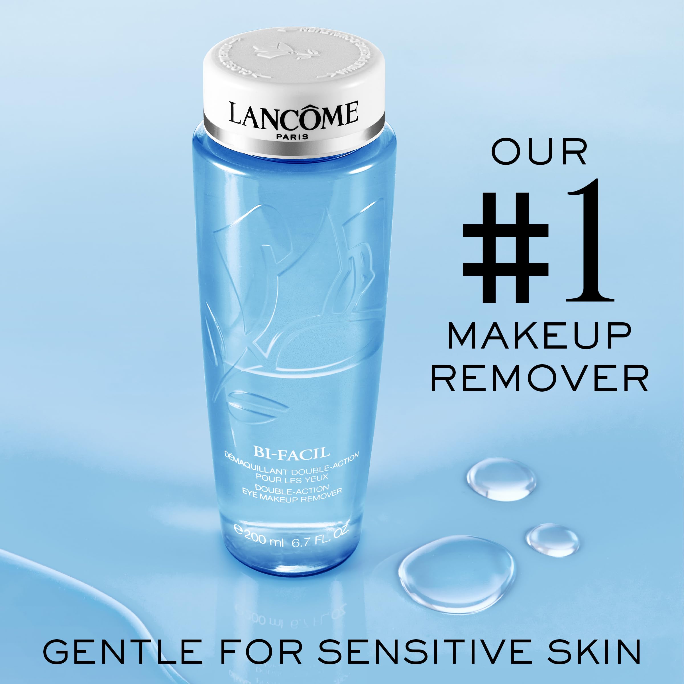 Lancôme Bi-Facil shaken mixture showing blended bi-phase action for fast removal