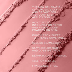 Lancôme close-up of silky powder texture highlighting fine-milled blendability