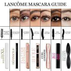 Lancôme lifestyle model wearing fanned-out lashes for dramatic, long-lasting eye definition