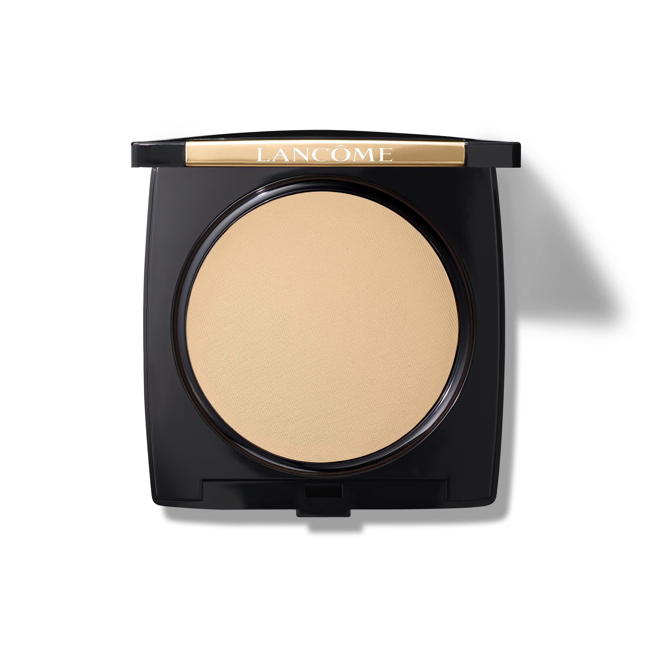 Lancôme Dual Finish compact front view showing sleek packaging and travel benefit