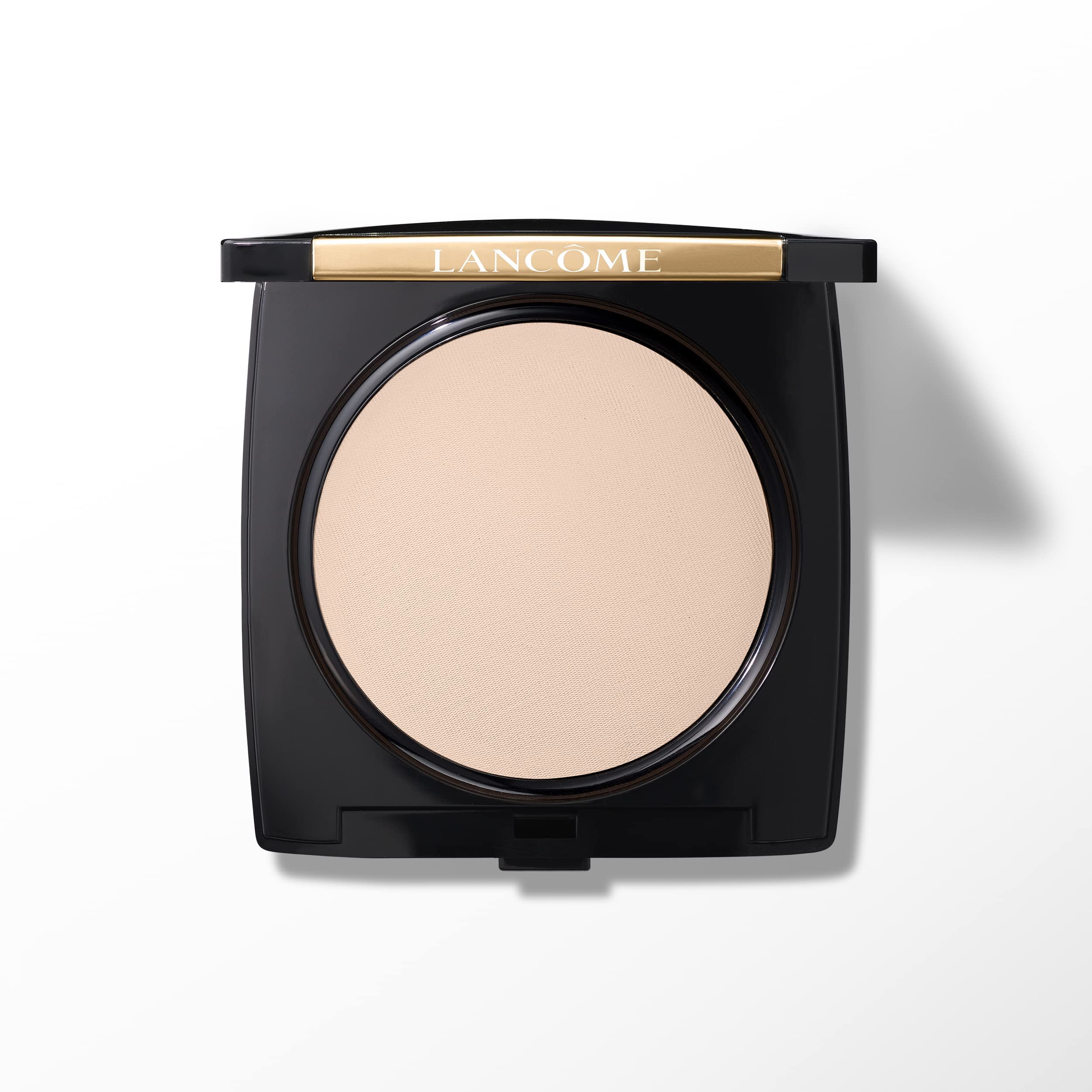 Lancôme compact front view showing sleek case and portable design benefit