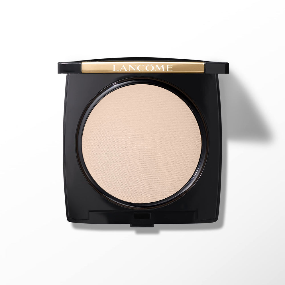 Lancôme compact front view showing sleek case and portable design benefit