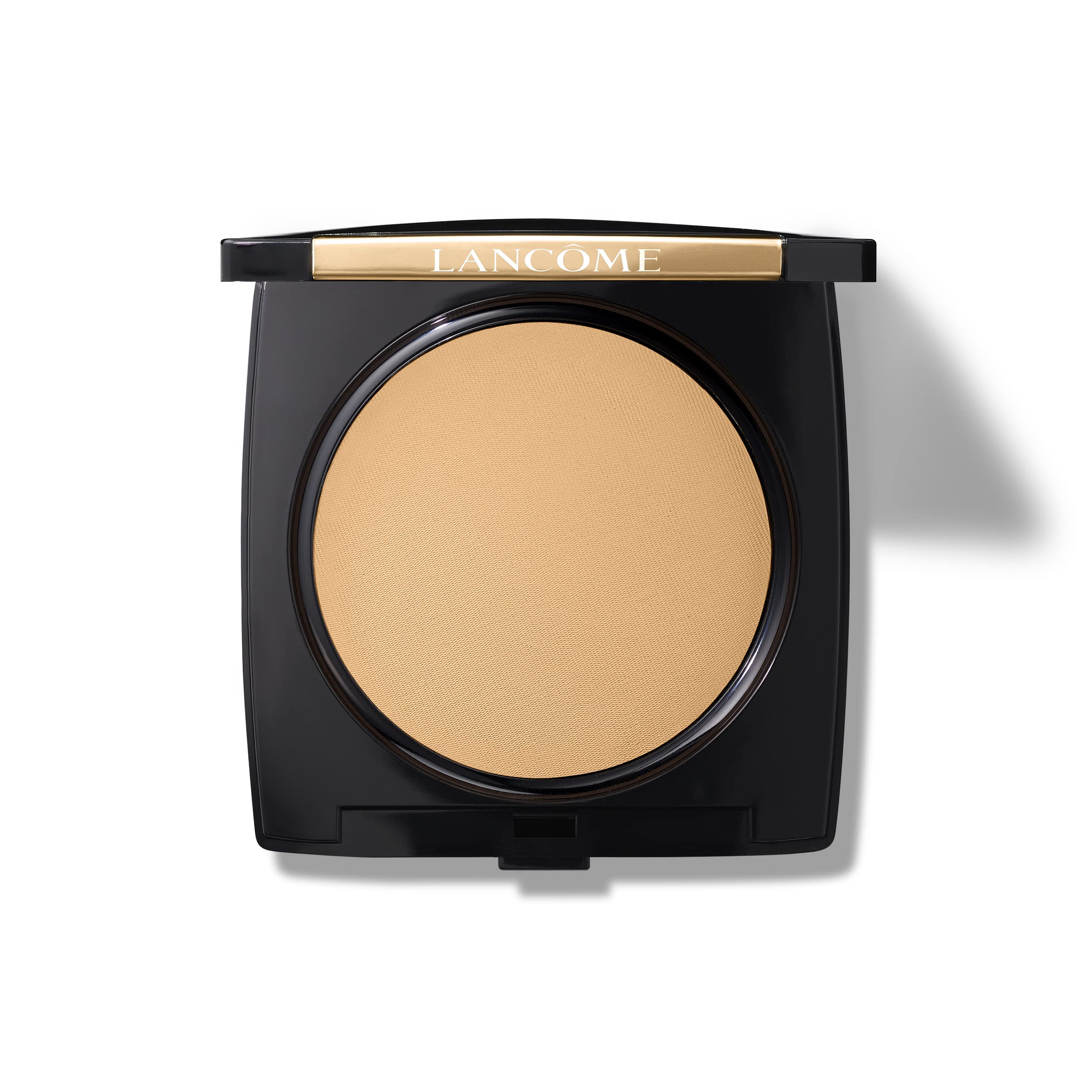 Lancôme compact front view shows sleek packaging and portability benefit