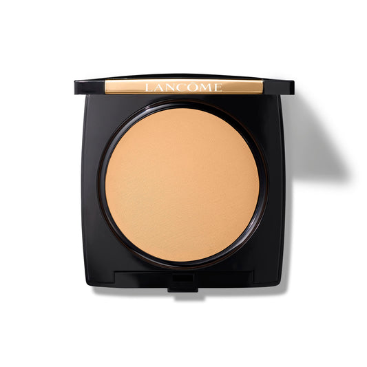 Lancôme compact front view shows sleek packaging and portability benefit