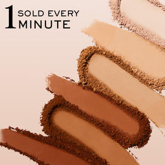 Lancôme Dual Finish swatch on arm illustrating 360 Honey III Warm true-to-skin tone