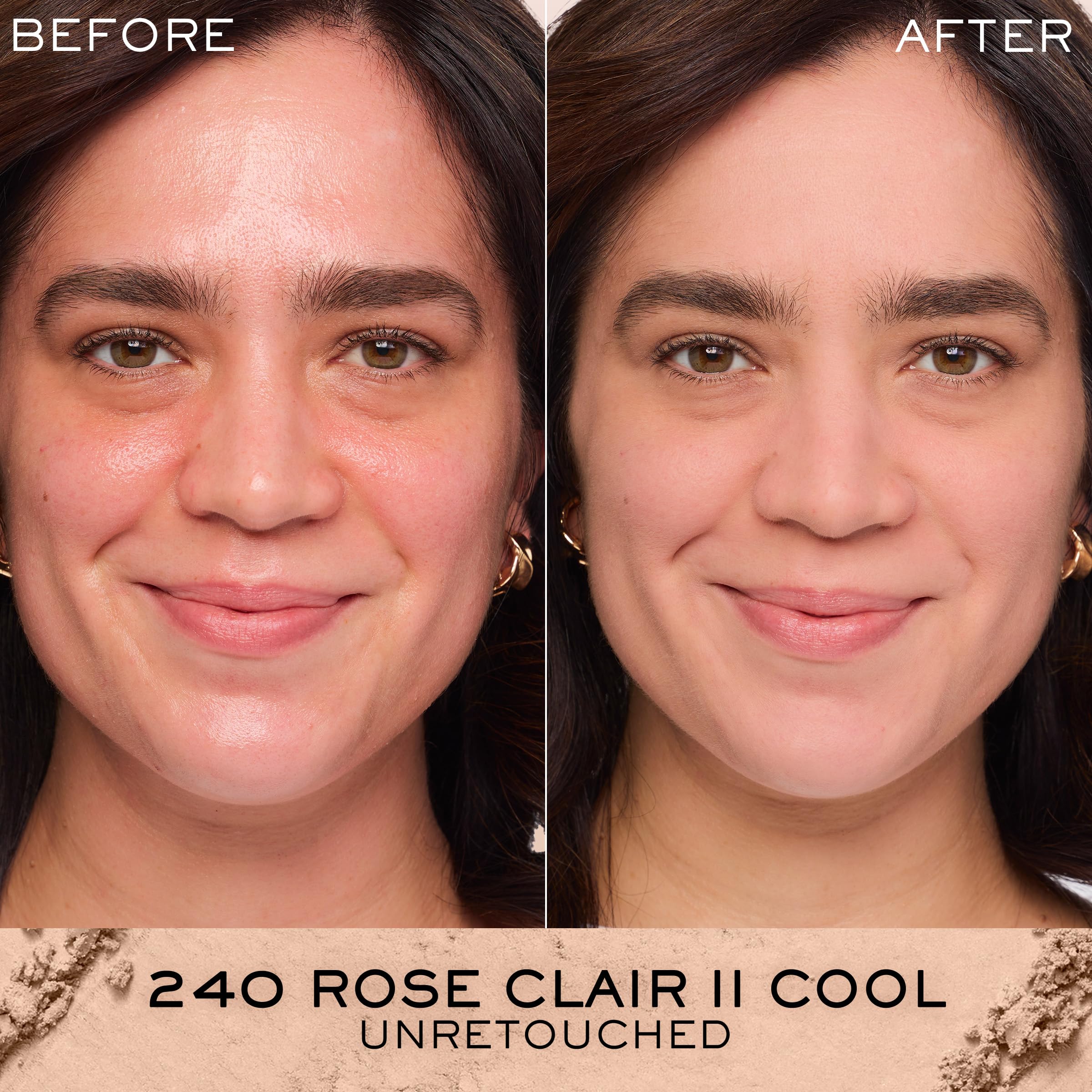 Lancôme Dual Finish wet sponge application demonstrating buildable coverage benefit