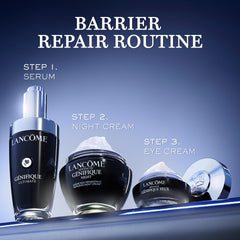 Clinical setup with Lancôme bottle conveying research-backed barrier recovery data