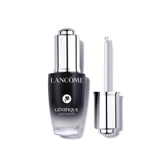 Lancôme bottle front packaging showing compact recovery serum benefits