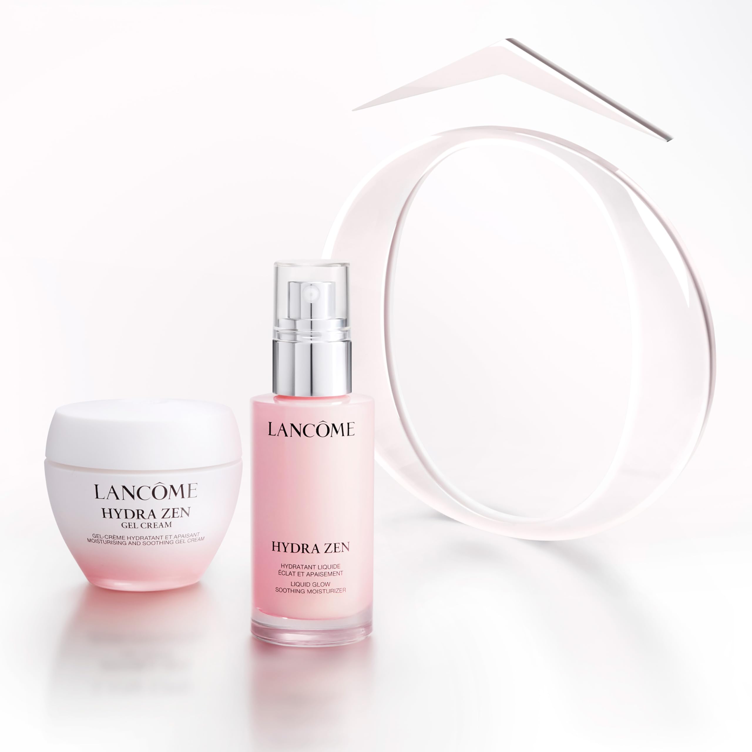 Lancôme Hydra Zen on bathroom counter next to towel, suggesting calming daily skincare ritual