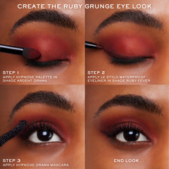 Lancôme Hypnôse palette held in hand to show compact size and travel-friendly convenience
