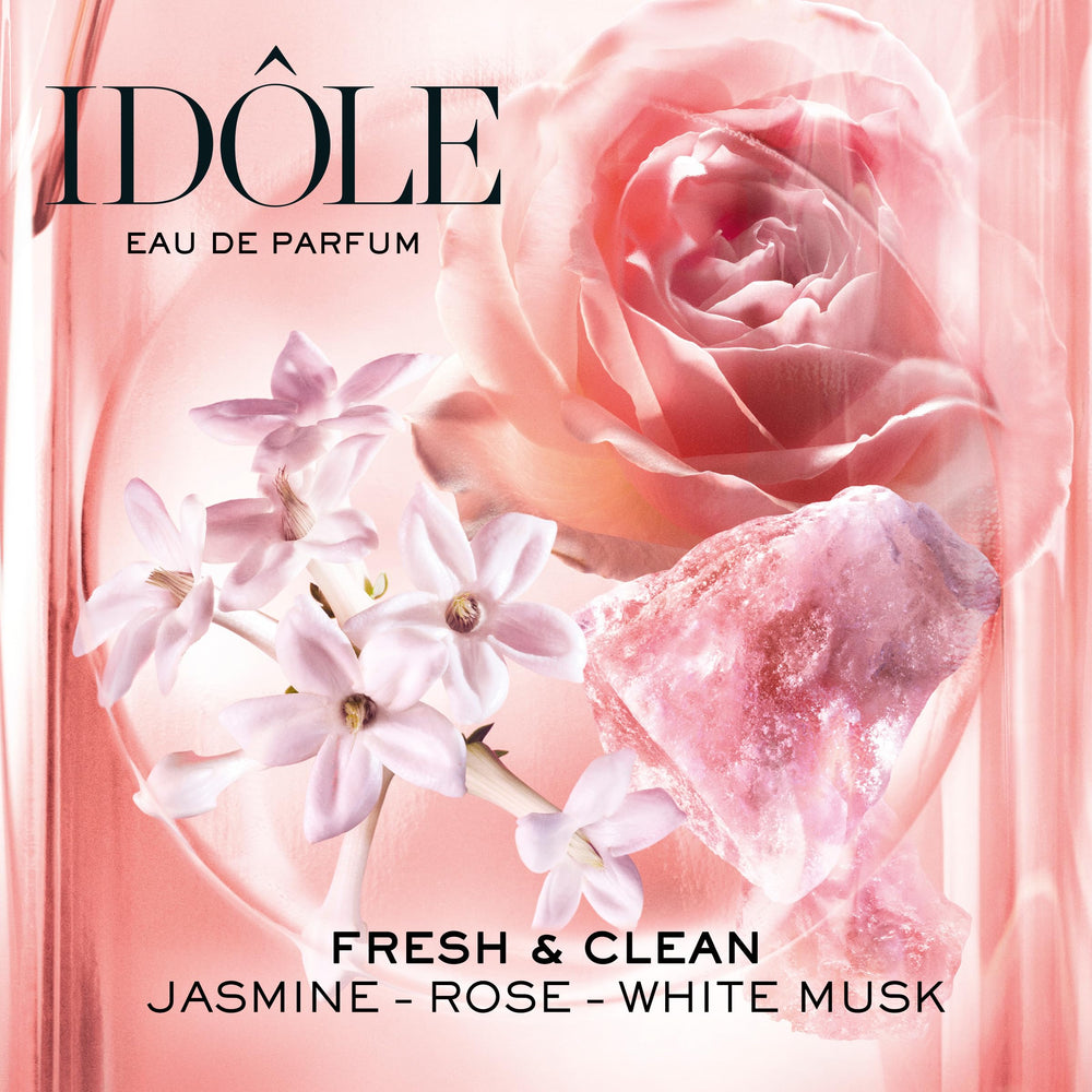 Lancôme Idôle Body Up in hand for size scale and convenient everyday-carry benefit