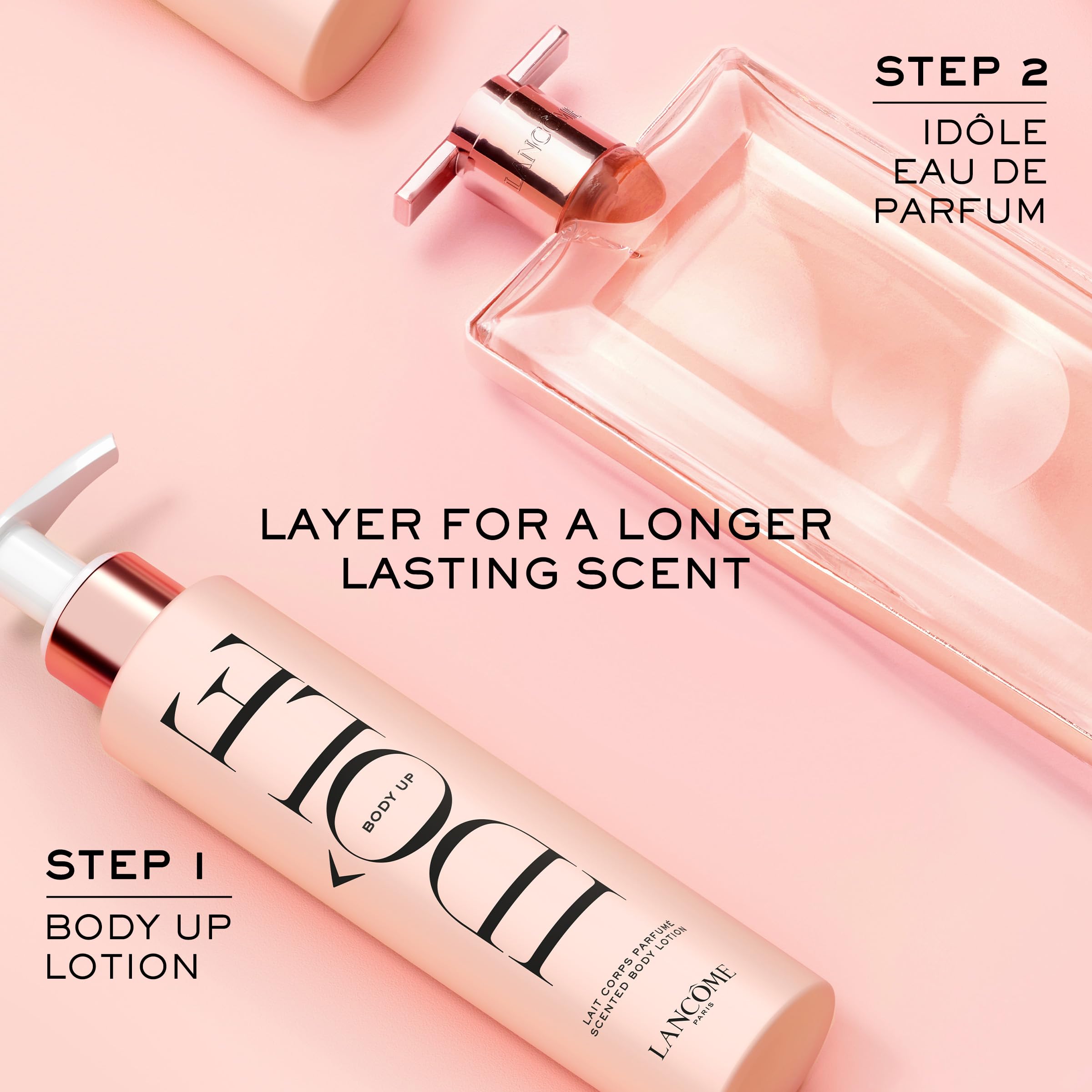 Lancôme Idôle Body Up on bathroom shelf showing daily routine integration benefit