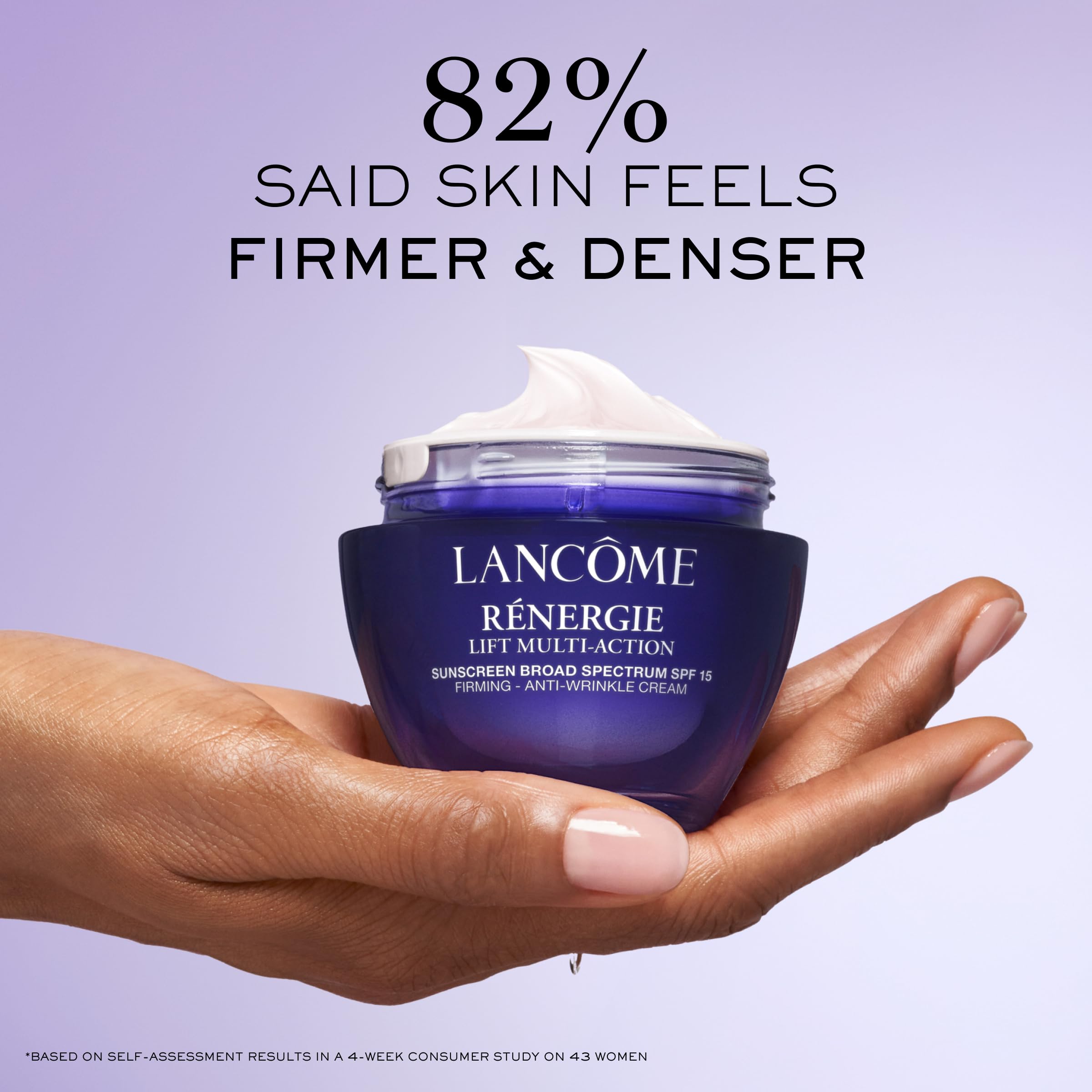 Lancôme jar lid and label detail highlighting ingredient and formulation clarity