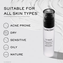 Lancôme product beside common items showing compact 0.8 fl oz benefit