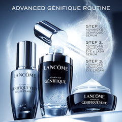 Lancôme product label listing bifidus prebiotic, caffeine and arginine benefits
