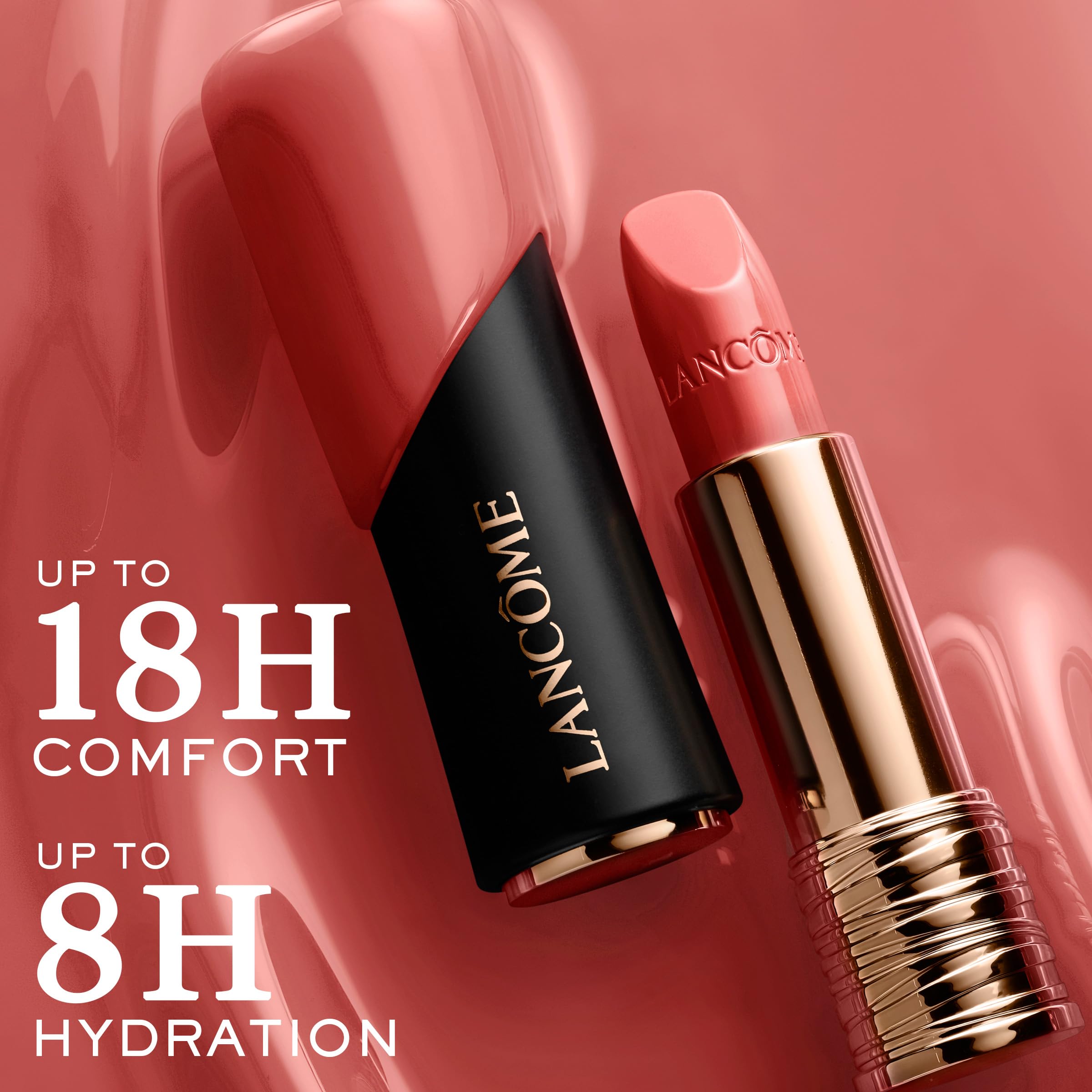 Lancôme cap and logo detail highlighting premium finish and brand prestige