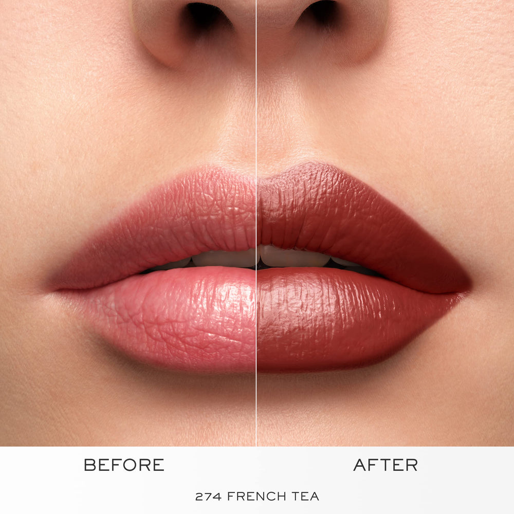 Lancôme side profile wear showing luminous finish and even, smudge-resistant benefit