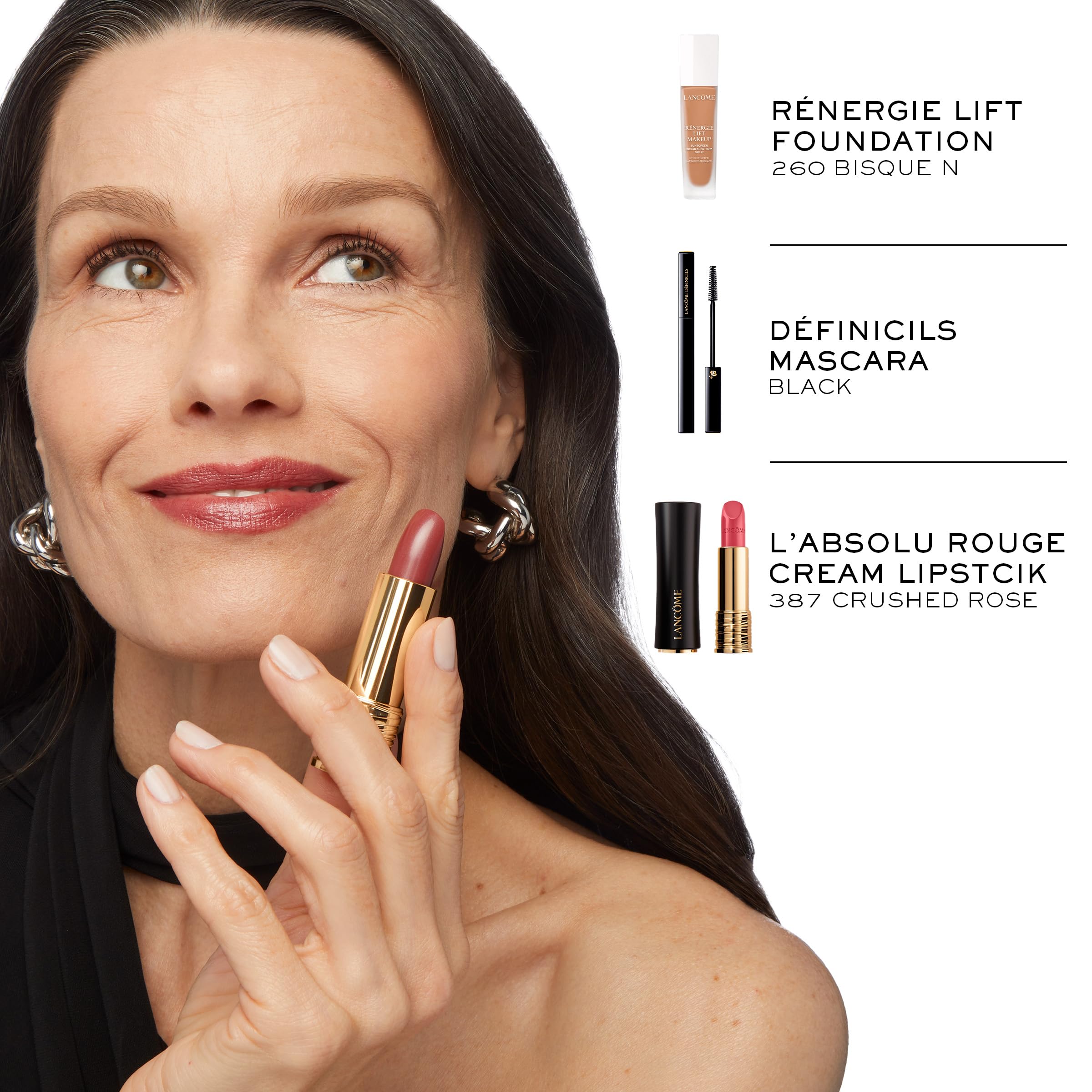 Lancôme lipstick applied on lips demonstrating smooth glide and luminous finish