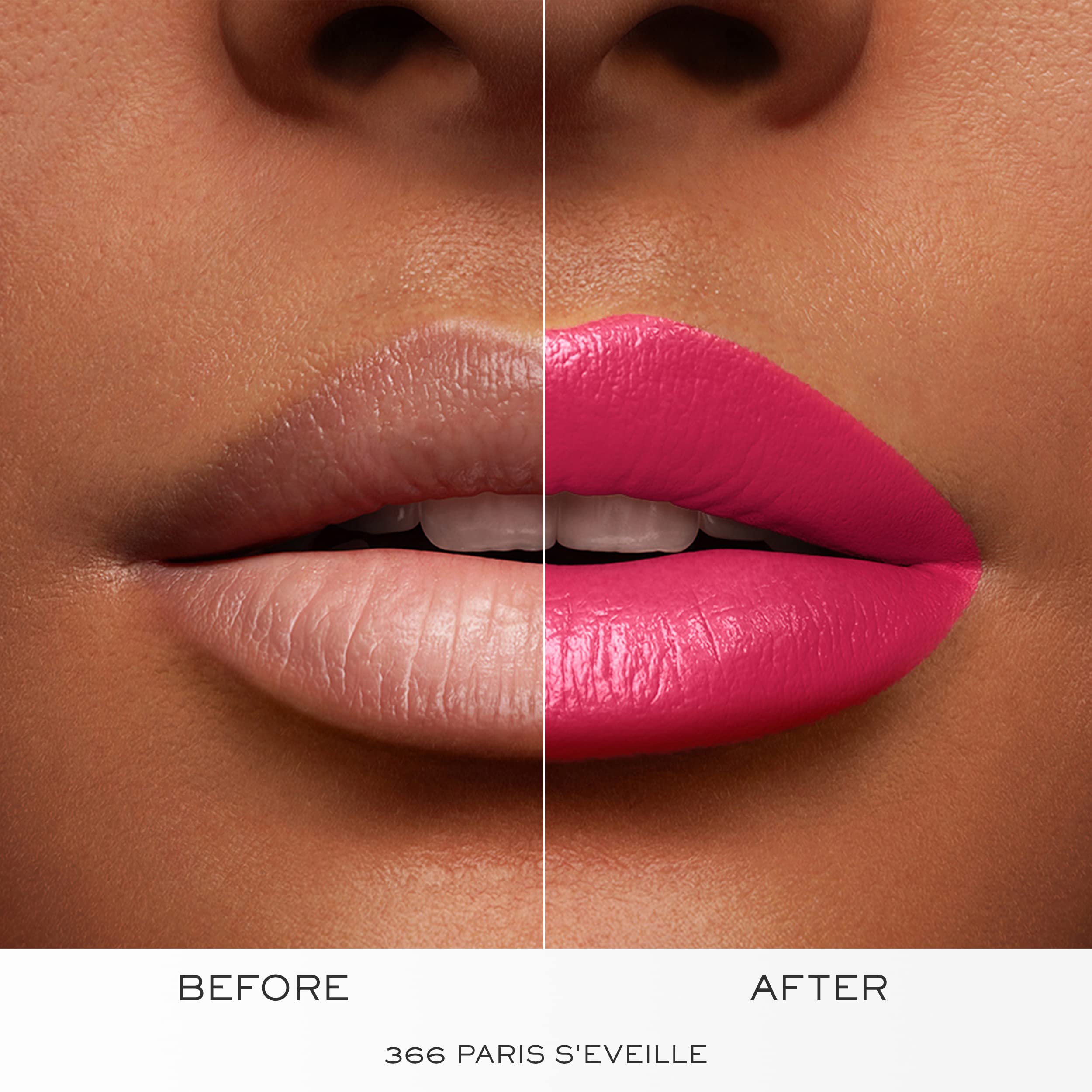 Lancôme lifestyle evening look with lips wearing shade, adding sophisticated polish.