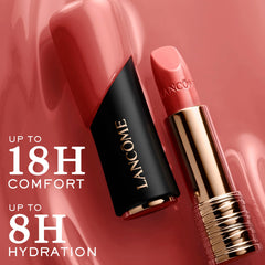 Lancôme lips wearing 387 Crushed Rose in natural light enhancing features