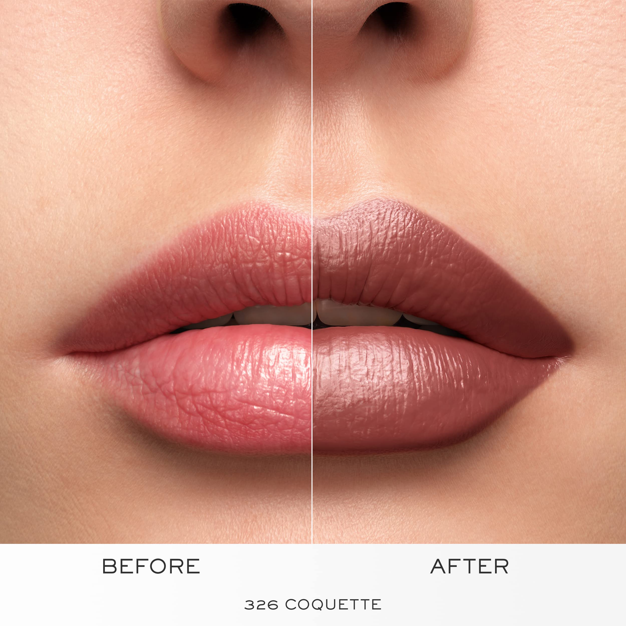 Lancôme lipstick in hand showing scale for size and travel-friendly benefit