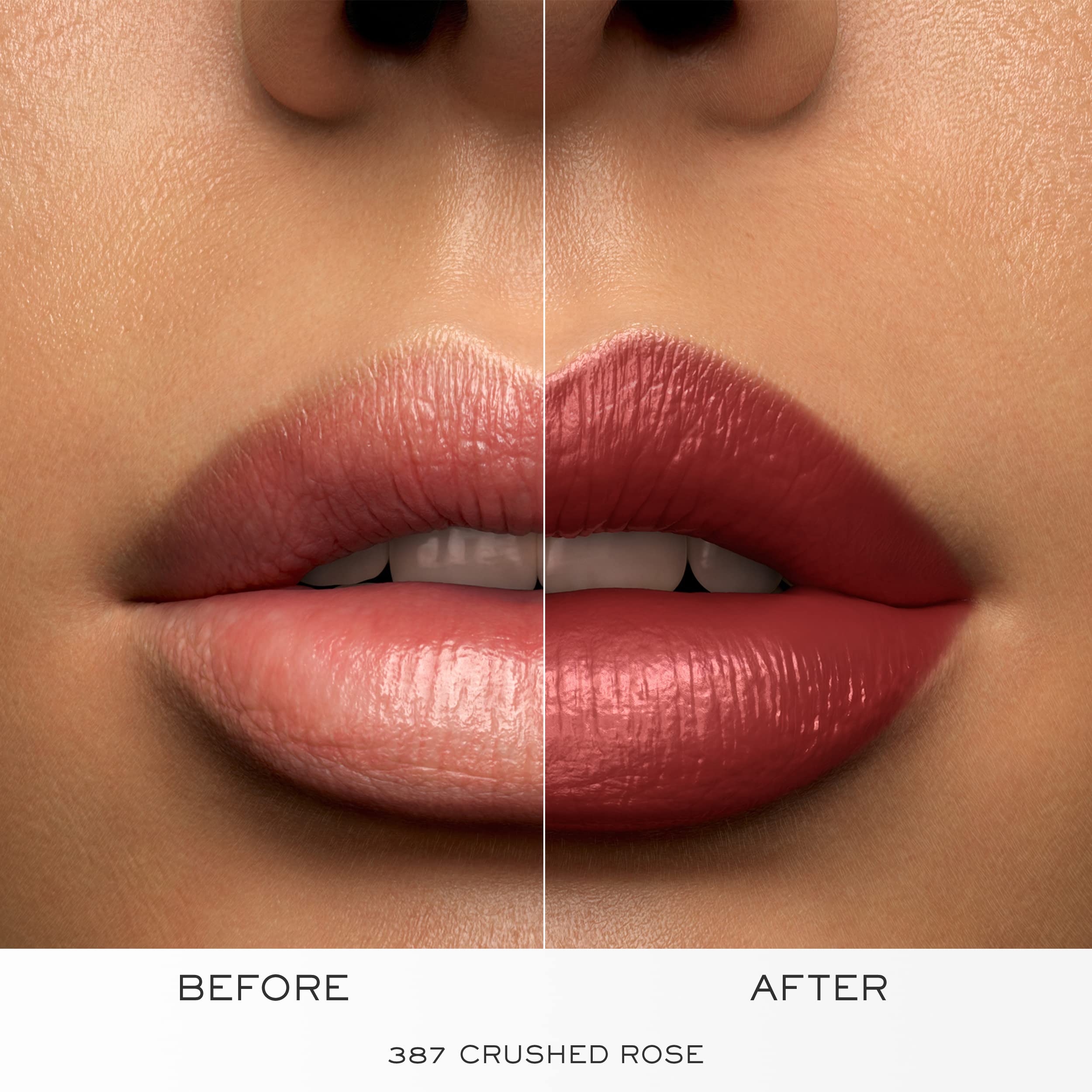 Lancôme lipstick next to coin demonstrating compact travel-friendly size