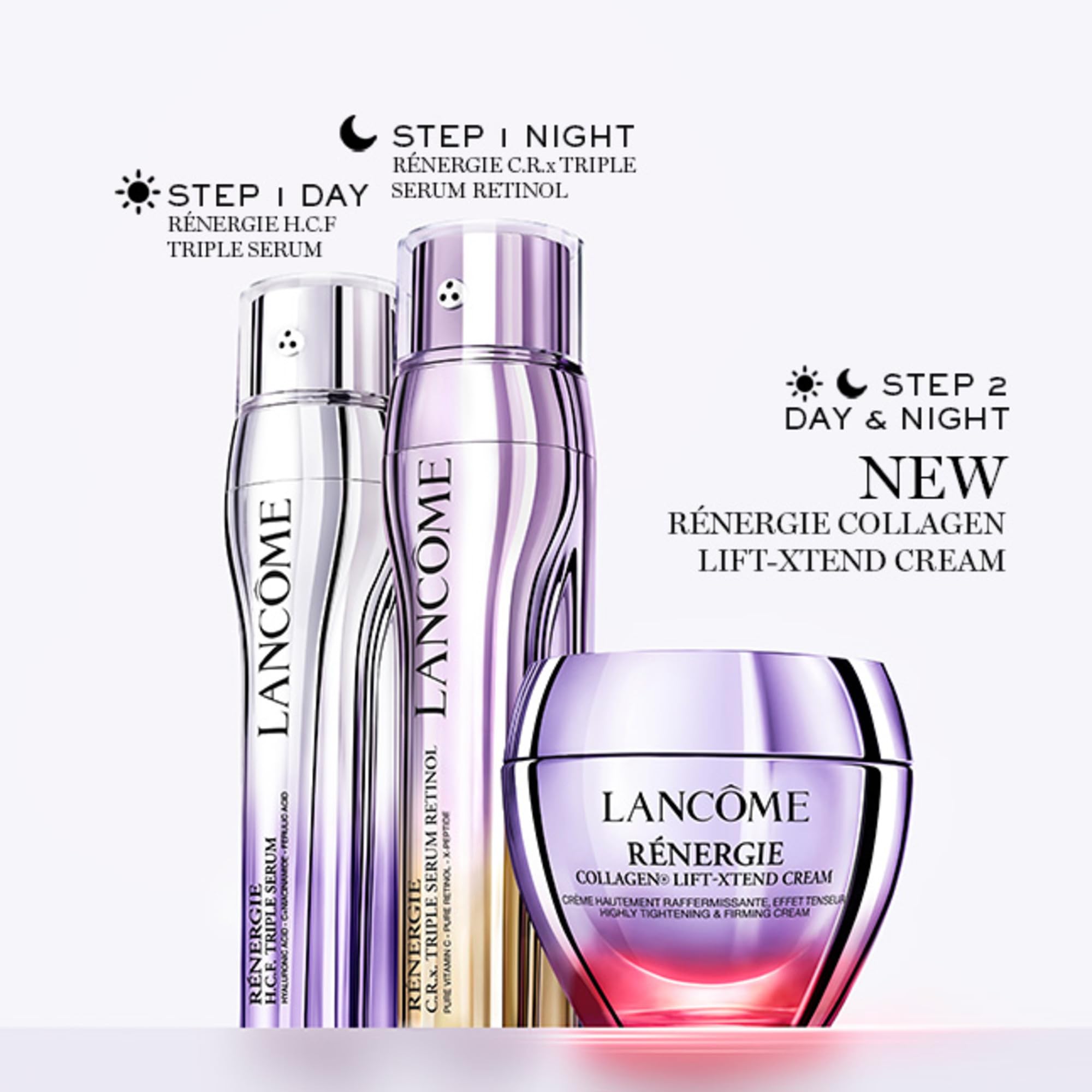 Lancôme before and after composite showing visible lift and contouring