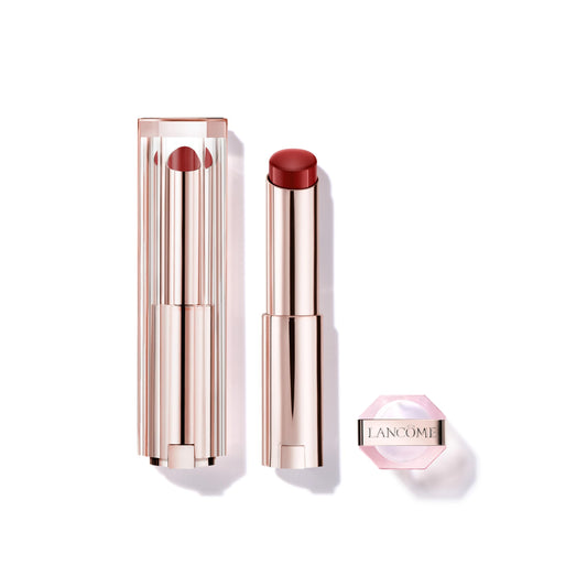 Lancôme front packaging of Lip Idôle Butterglow showing shade and glossy finish benefits