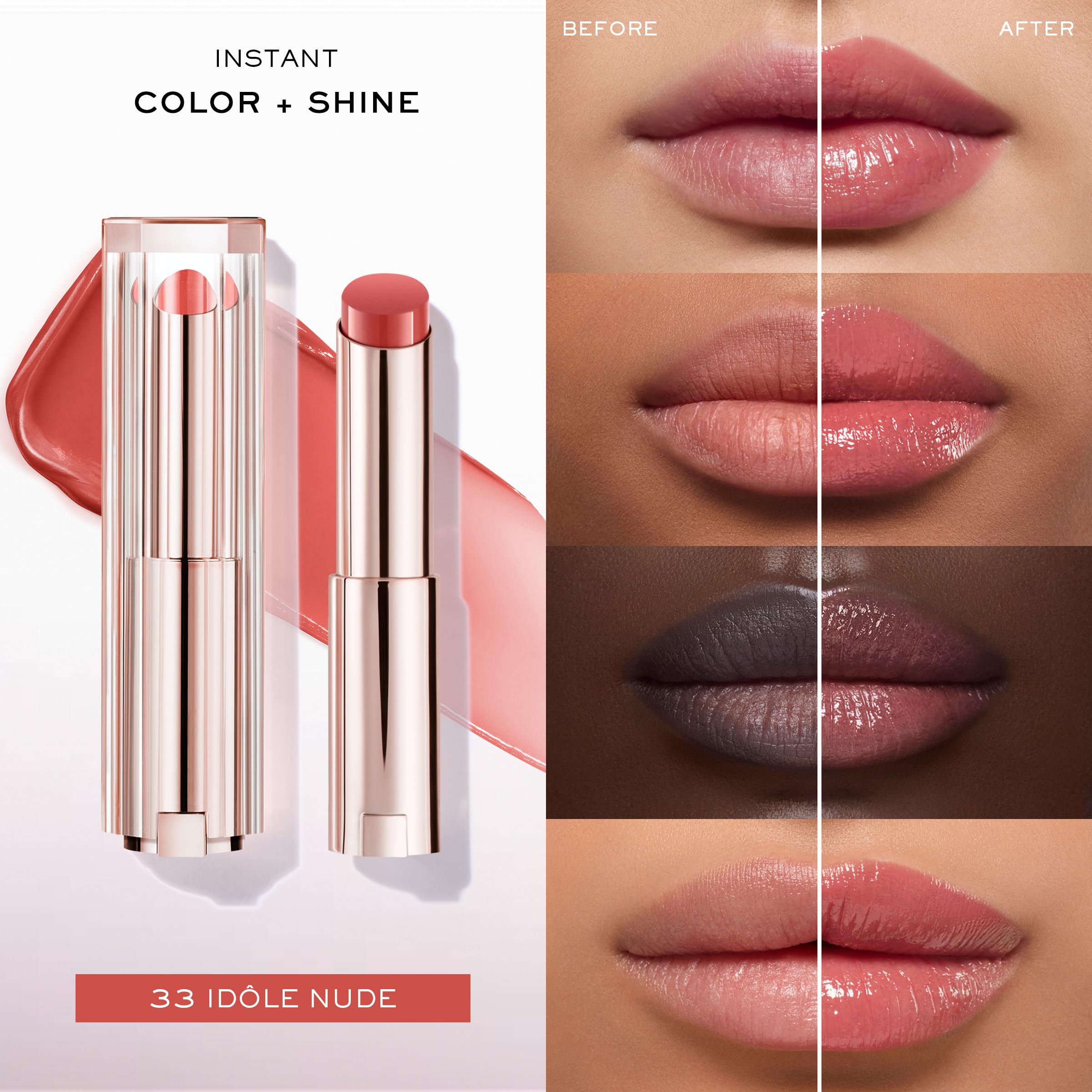 Lancôme open twist design displayed to reveal balm applicator and easy use