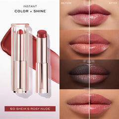 Lancôme lip idôle balm swirl highlighting glossy finish and nourishing formula benefit