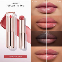 Lancôme lip idôle texture close-up highlighting creamy, non-sticky emollience